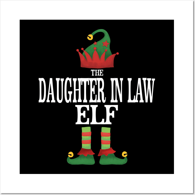 Daughter In Law Elf Matching Family Group Christmas Party Pajamas Wall Art by uglygiftideas